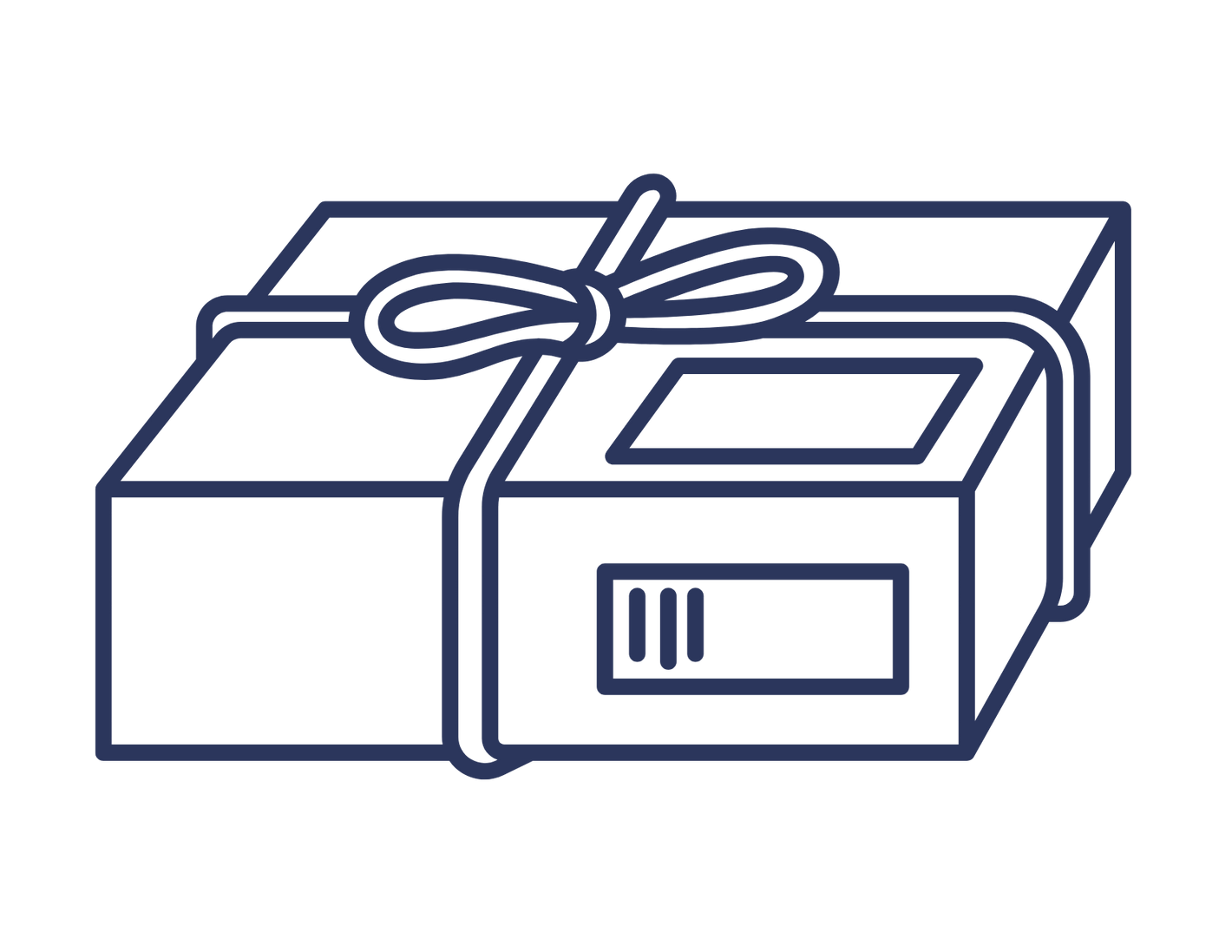Outline of a gift box with a bow