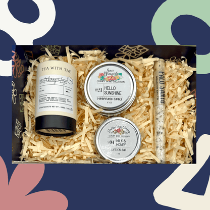 Ahhh! Spa Gift Set featuring Premium Tea Selection, Spa Treatment Products, Relaxation Essentials.