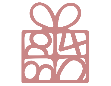 Decorative pink gift box with a bow 