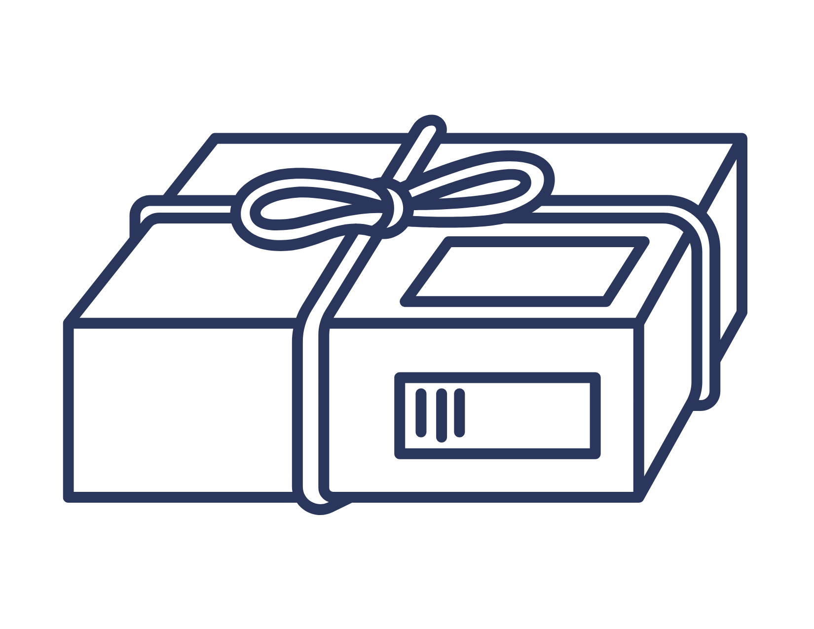 Outline of a gift box with a bow
